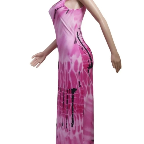 Pink Tie-Dye Maxi Dresses - Picture 3 of 6